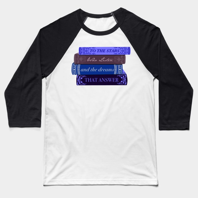 The Stars Who Listen Books Baseball T-Shirt by CMORRISON12345